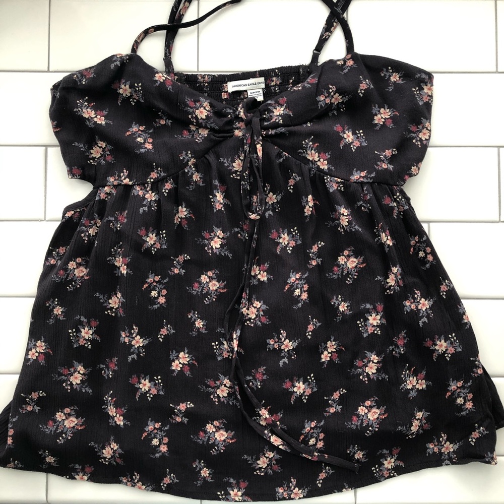 Crepe Floral Cut-Out Top